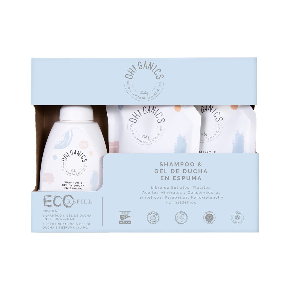 Caja Shampoo & Gel de Ducha en Espuma + 2 Refills